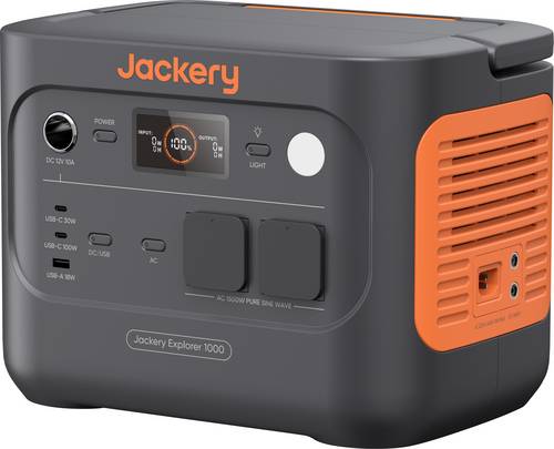 Jackery Explorer 1000 v2 Powerstation LiFePO 4 USB-A, USB-C Schwarz/Orange