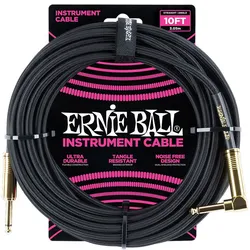 Ernie Ball EB6081 Black 3,0 m - Instrumentenkabel