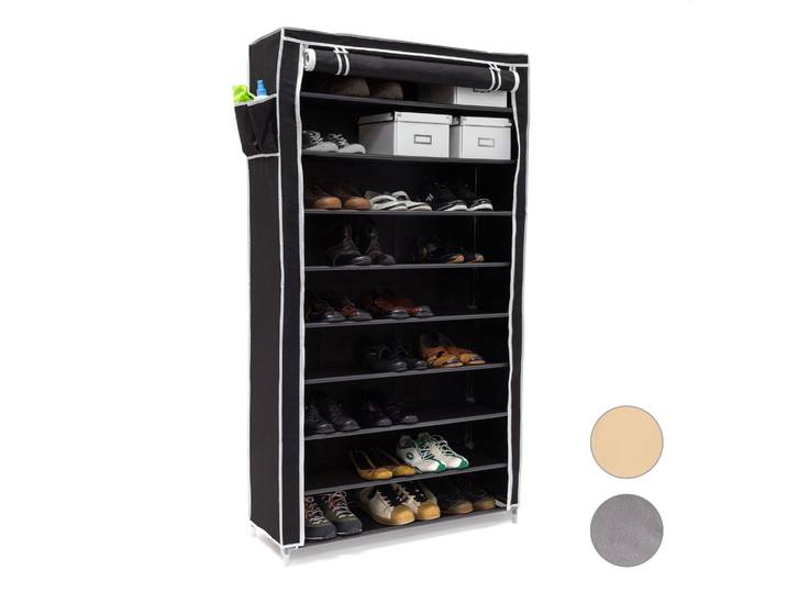 Schuhschrank VALENTIN hoch Weiss-Schwarz