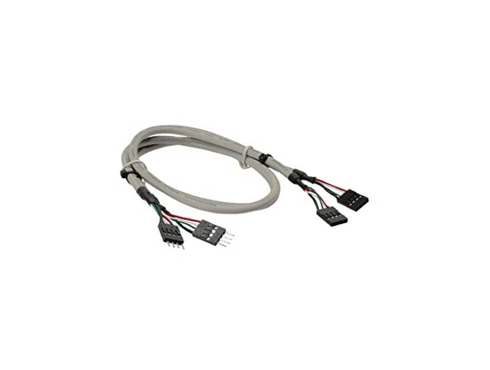 InLine 33440J USB 2.0 verlenging, intern, 2x 4-polige paalstekker op paalaansluiting, 0,6 m, bulk