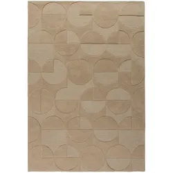 WOLLTEPPICH DEBEN, geometrisch, aus Wolle, Natur, 160 x 230 cm