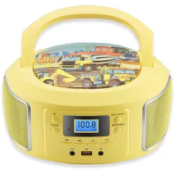 Cyberlux tragbarer Kinder CD-Player CD/MP3 USB Kinder Radio gelb