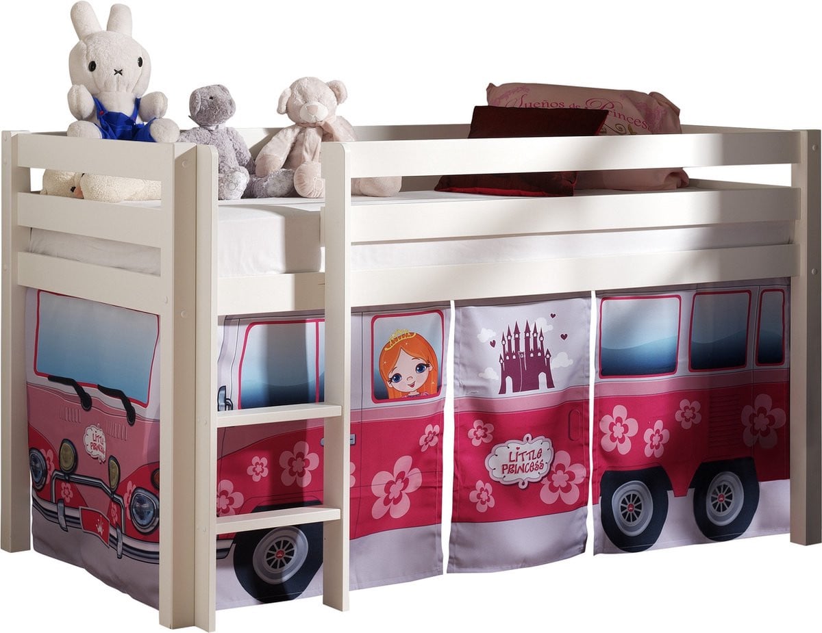 Vipack Halfhoogslaper Pino Little Princess wit - Bedtent voor kinderen - 90x200 cm