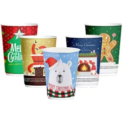 VEPATIM 125 Pappbecher Heißgetränkebecher doppelwandig WEIHNACHTSMIX 400ml (max 500ml)