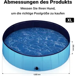 Wiltec Fudajo Hundepool 120x30cm Hundeschwimmbad Hundeplanschbecken Hundebadewanne (Hundepool), Hundespielzeug