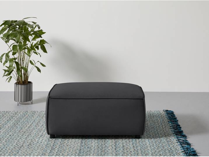 Polsterhocker HOME AFFAIRE Marva, B: 100 cm , schwarz, B:100cm H:44cm T:67cm, 100% Polyester, Hocker, Polsterhocker, passend zur Polsterserie Marva , Federkern