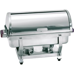 Bartscher Chafing-Dish Rolltop, mit Brennpaste, GN 1/1, 500458, Edelstahl, Tiefe: 65 mm