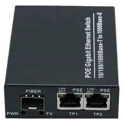 Générique 2 port 1000M PoE 30W PSE+1port 1000M SFP Fiber Optical (2 Ports), Netzwerk Switch, Schwarz
