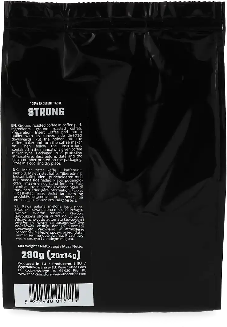 Café René   Strong (XL) - 20 Dosettes de café pour Senseo - Café noir - Compatible Senseo