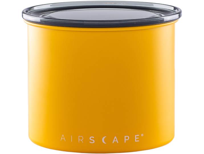 Vorratsdose AIRSCAPE Airscape , gelb, B:12,1cm H:14cm L:12,1cm Ø:12,1cm, Edelstahl, Kunststoff, Lebensmittelaufbewahrungsbehälter, Vorratsdose, mit Ventil-Deckel, robuste Verarbeitung