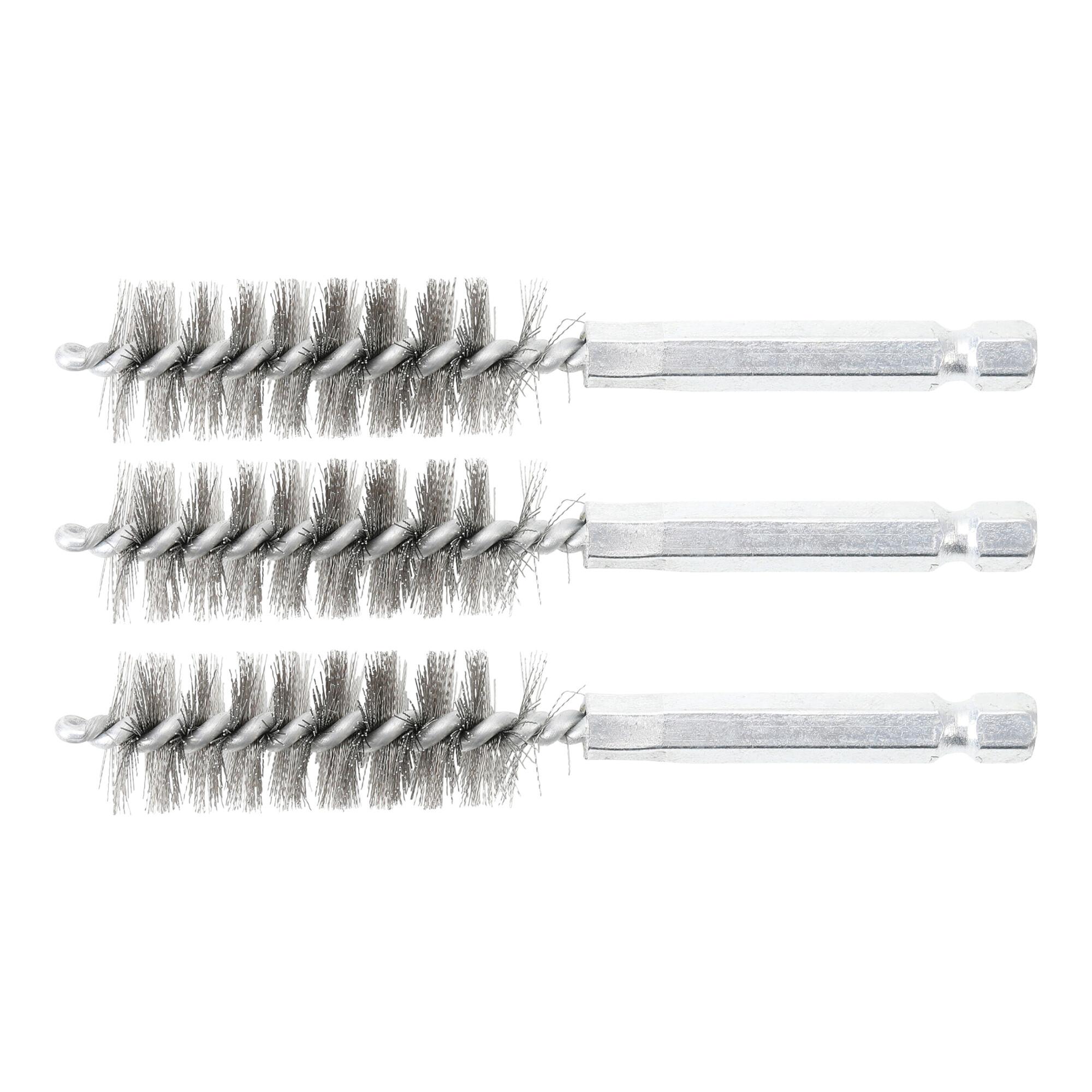 BGS Stahlbürste 16 mm Antrieb Außensechskant 6,3 mm (1/4 Zoll) 3 teilig ; BGS technic (3078-16-S)