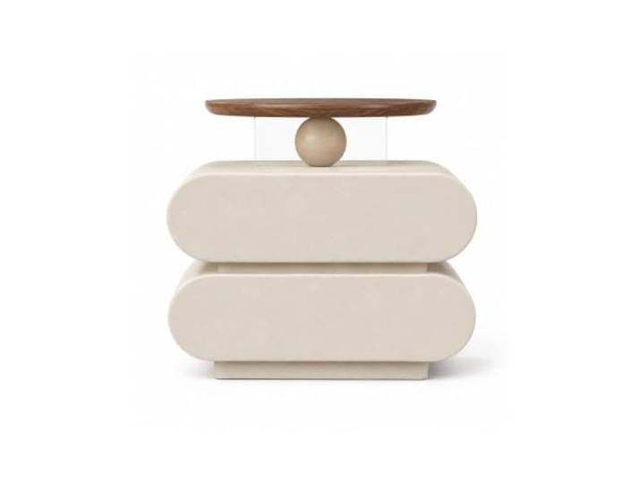 Mmt00go Massivholz-Nachttisch, Beistelltisch, Moderne Möbel Kunstleder-Nachttisch, Aufbewahrungsschrank Für Schlaf- Und Wohnzimmer(White)