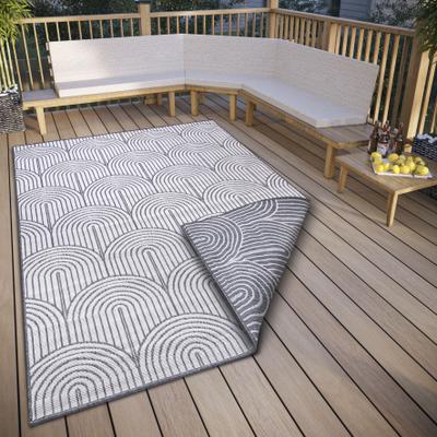 Outdoorteppich HANSE HOME "Pangli, Wendeteppich", silber, B:120cm H:5mm L:170cm, Polypropylen (PP), Teppiche, Outdoorteppich, In-& Outdoor, Teppich, Wetterfest, Balkon, Garten, Wohnzimmer, Modern