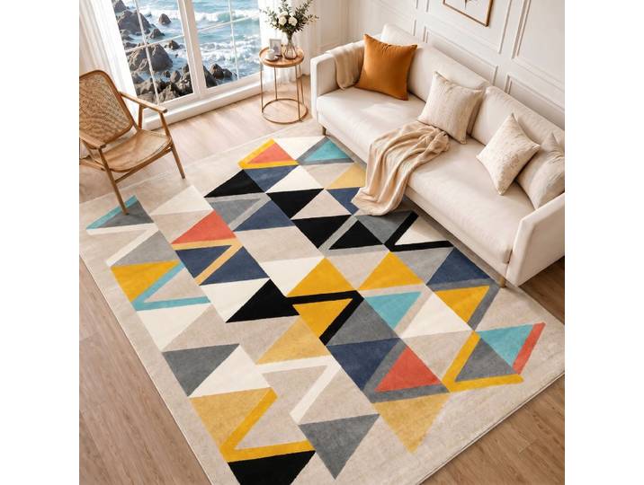 Tapis scandinave moderne multicolore/beige 160x220