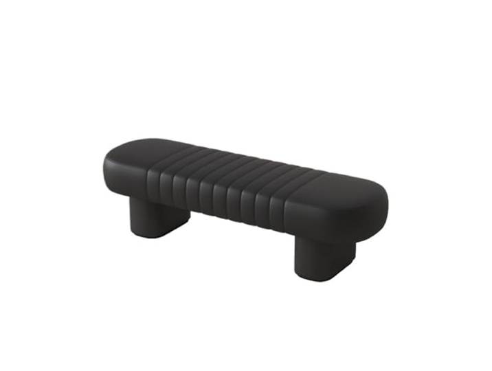 RUNZE765Z Dekorativ Hölzernes, mit Leder gepolstertes Schuhwechselsofa Bettbank(XS)