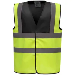 Warnschutz-Weste High-Vis 2-Bands "YK100" - M - gelb/schwarz
