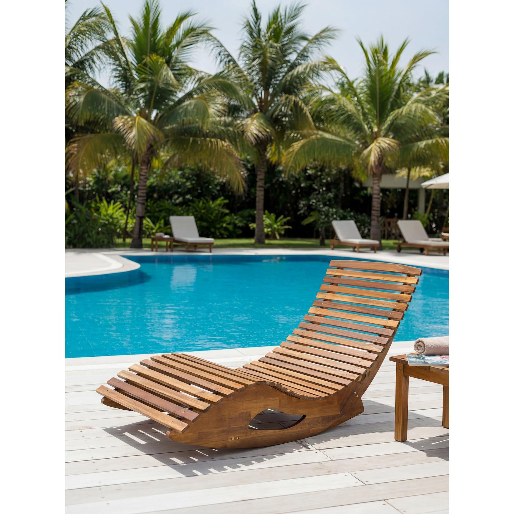 Ergonomische Schwungliege aus Akazienholz - FSC® zertifiziert