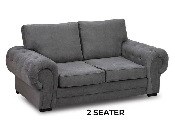 JVmoebel Chesterfield-Sofa Elegantes graues Zweisitzer-Sofa mit Chesterfield-Design, Packung, Made in Europa