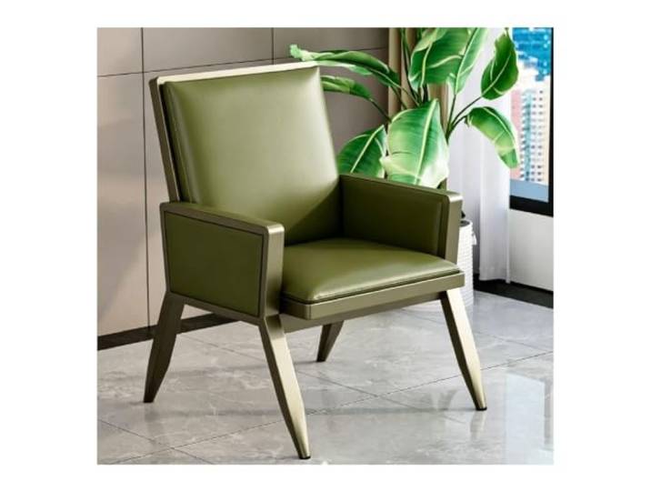 YPIOUREN Stuhl Esszimmer, Stuhl mit Armlehne, Wartezimmer Stühle Sitz Mit PU-Lederpolsterung, Bietet Unterstützung for Rücken und Arme, Tragfähigkeit 200 Kg(Green)