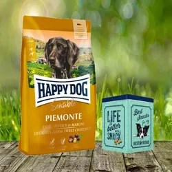 Retro Aktion - Happy Dog Supreme Piemonte 10 kg + Happy Dog Retro Dose (ca. 15,5 x 15,5 x 19,5 cm)