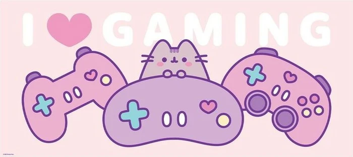 Pusheen - I Love Gaming - Maus- und Tastaturpad