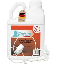FUTUM 5L Zeckenspray / Mückenspray bekämpft Insekten, Eier, Larven ohne Biozide auf Wasserbasis,  Sofortwirkung ohne Flecken  + 5L Sprüher