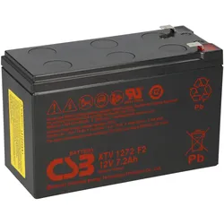 CSB XTV1272 Long-Life AGM für erweiterten Temperaturbereich Bleiakku 12V 7,2Ah T2 / Faston 6,3 mm