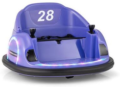Costway 12V 360° Ride on Bumper Car for Toddlers with Remote Control-Purple