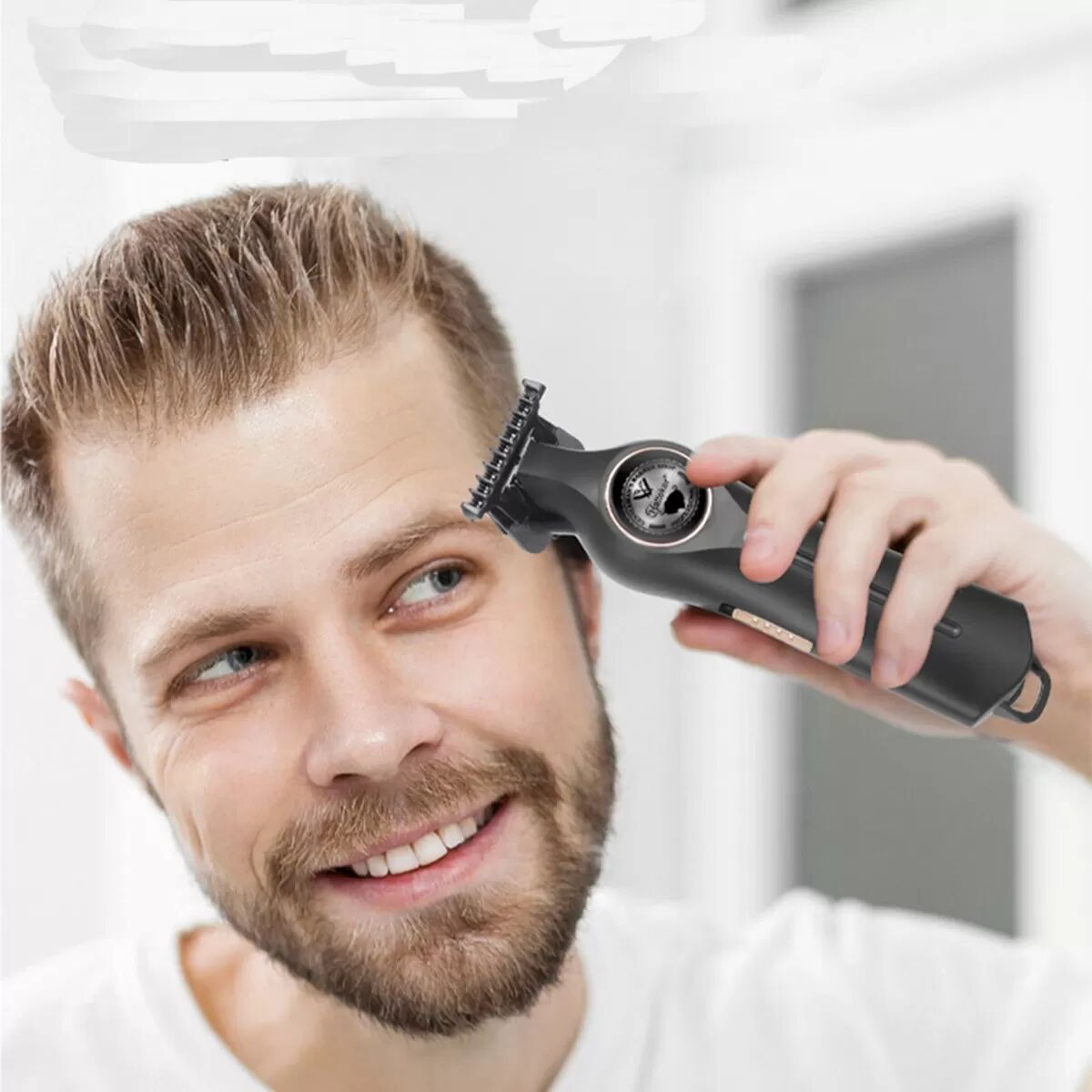 INF Professionelle Akku-Haarschneidemaschine - USB-aufladbar, Abnehmbare Klinge, Perfekt für Fade-Haarschnitte & Glatzen Schwarz