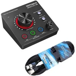 Roland Streaming Mixer Bridge Cast One mit XLR-Kabel, Mischpult, Schwarz