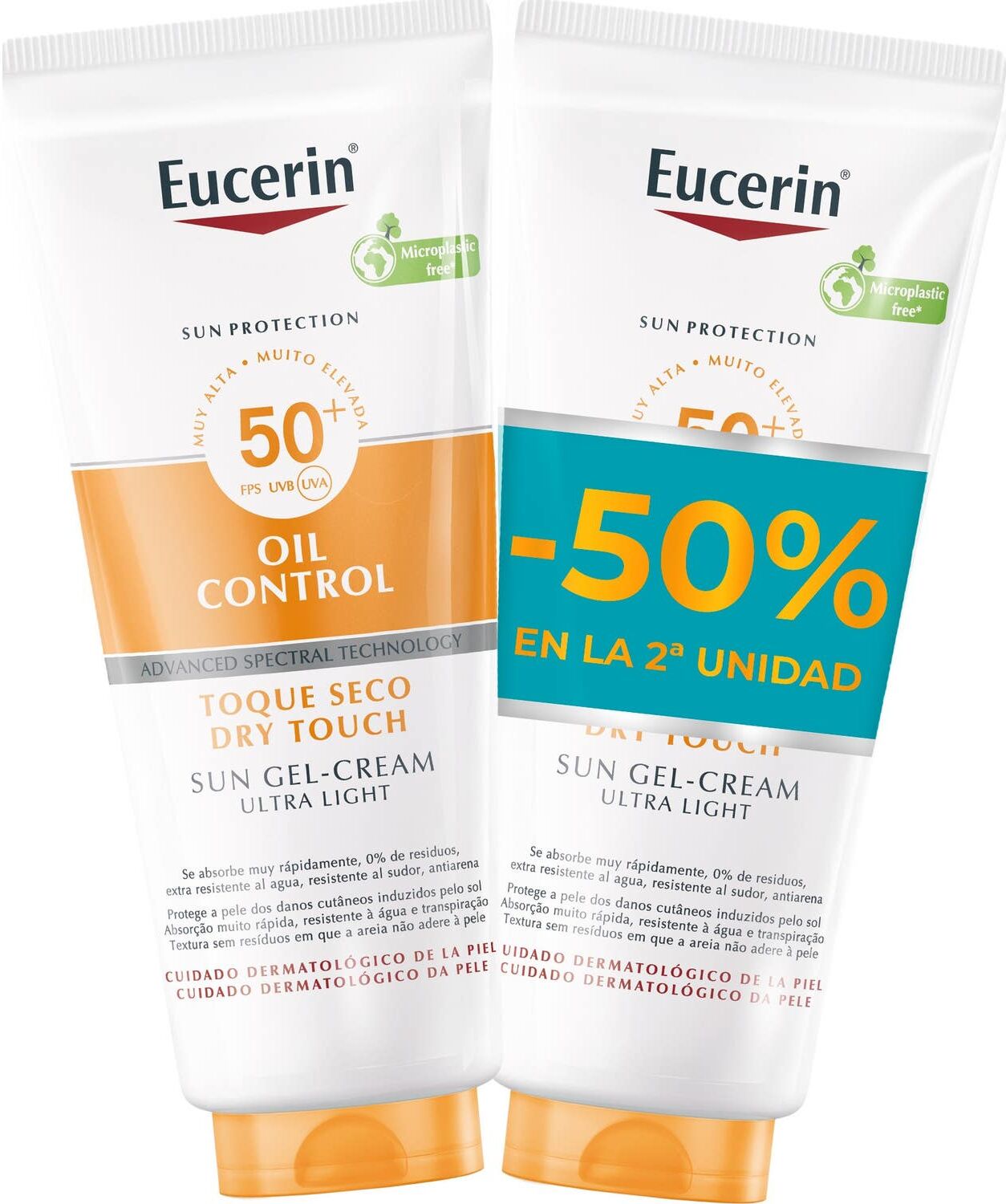 Eucerin Duplo Oil Control Dry Touch Gel-Crema SPF50+ 2x200ml