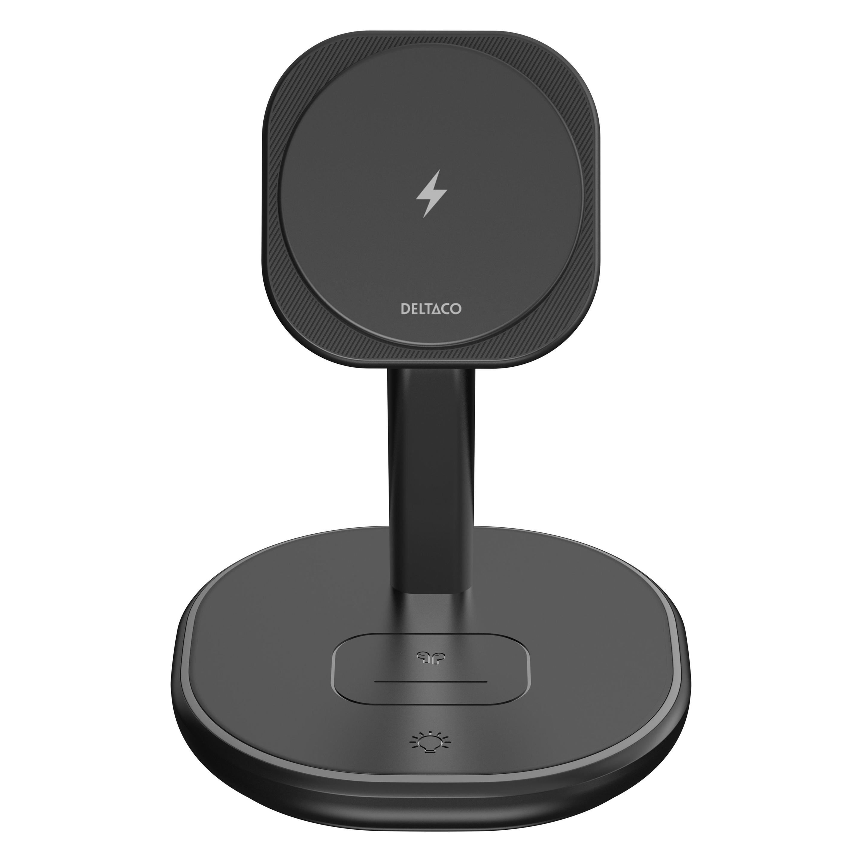 Deltaco 3-in-1 magnetic wireless charging Stand (15 W) (QI-1049)