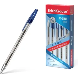 Gelstifte 0,4mm 12er Pack Blau - nicht schmierend - Gel Kugelschreiber Stifte Gelschreiber Schreibstifte für Schule & Bürobedarf - R-301 Classic