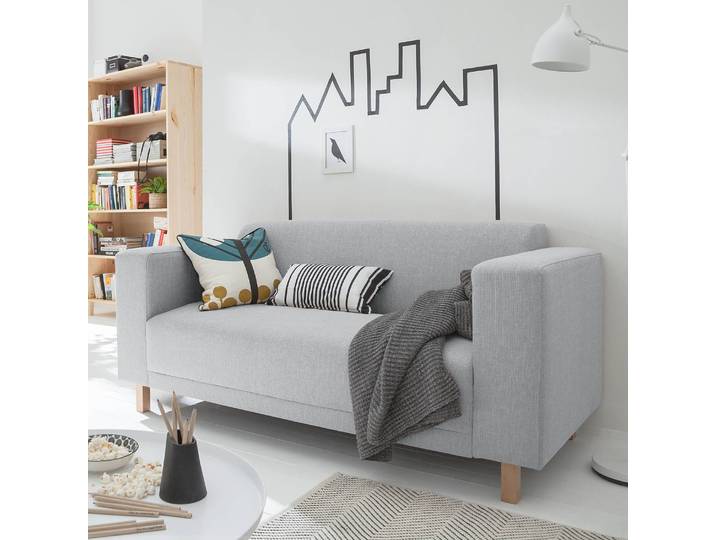 Sofa relax 2-Sitzer Webstoff Silber/Silber Webstoff 177 x 76 x 80cm Modern