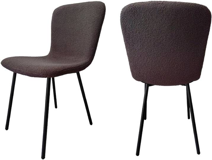 4-Fussstuhl SALESFEVER Esszimmerstuhl - stilvolles Set , grau (gau, schwarz, schwarz, grau), B:44cm H:79cm T:52cm, Metall, Polyester, Stühle, 4-Fussstuhl, Ergonomisches 4er-Set für optimalen Sitzkomfort