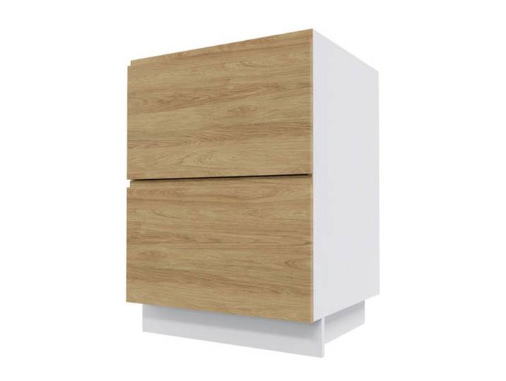 Feldmann-Wohnen Auszugsunterschrank Arezzo (1-St) 60x50x82cm grifflos lava - Pembroke (AZ-D2A/60)