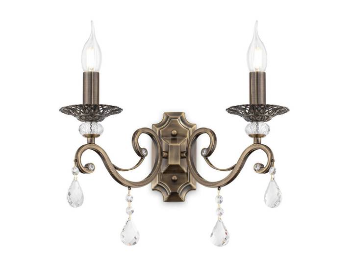 Maytoni Wandleuchte Royal Classic, Messingfarben, Metall, Glas, Laterne, 39x25x39 cm, CE, gleichmäßige Lichtverteilung, Lampen & Leuchten, Innenbeleuchtung, Spots & Strahler, Wandstrahler