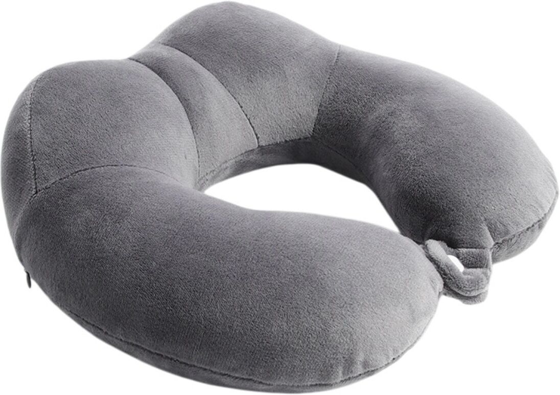 INF Hump Coussin nuque en mousse à mémoire en forme de U - Soutien cervical ergonomique 360°, respirant, multi-couleurs Gris