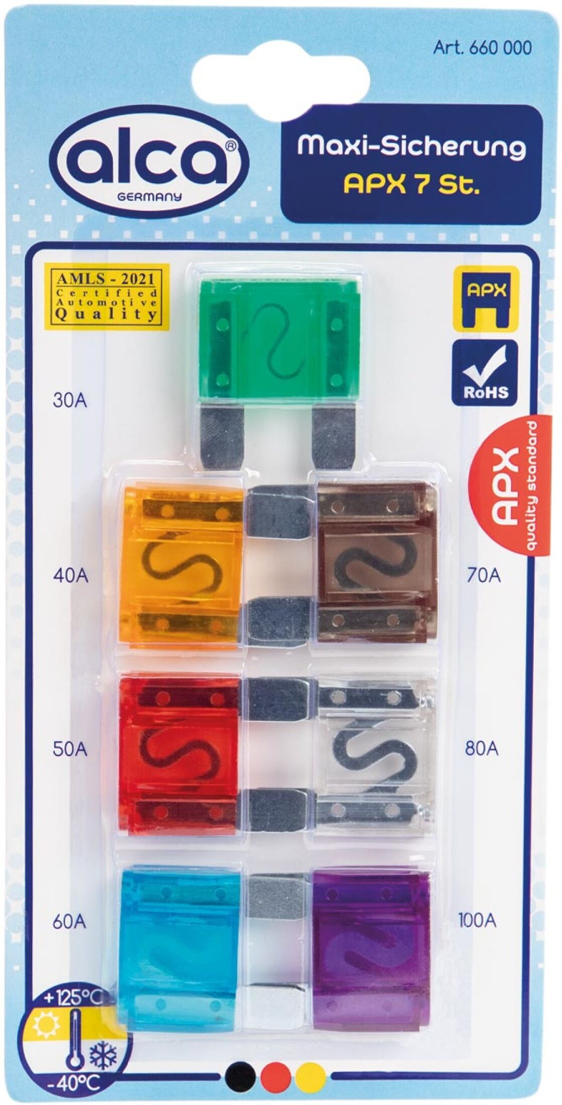 Alca Sicherung Maxi-Sicherung 30a - 100a 7 St. Blister 660000