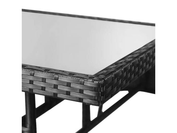 Table Balcon/Terrasse Noir - CLOUD®Table de jardin élégante - VENDUE SEULE - Noir 80x80x74cm Résine tressée -t112915