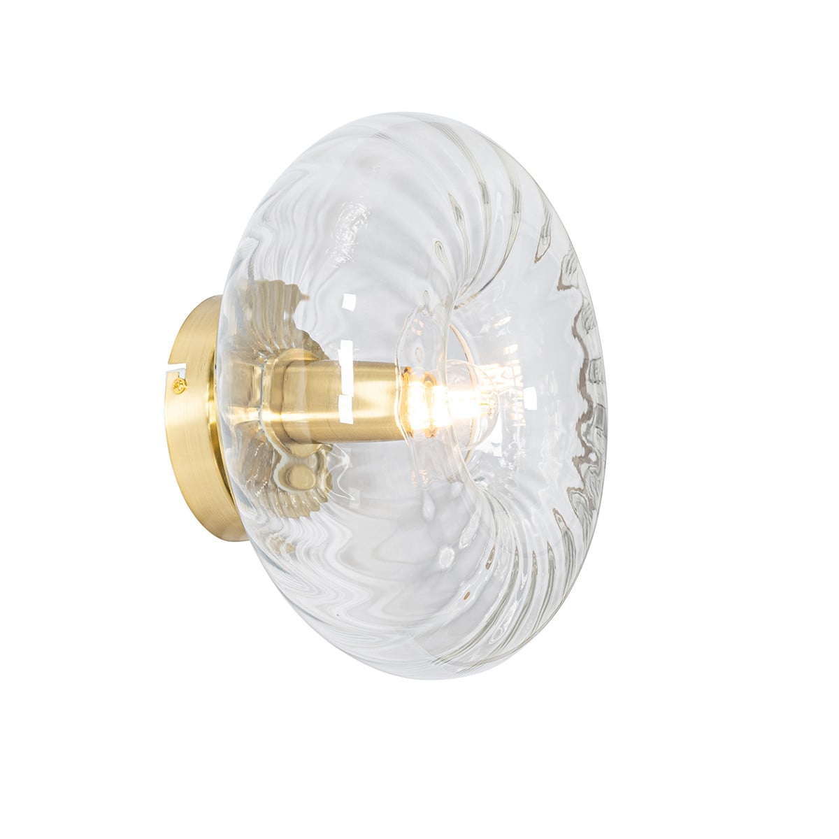 QAZQA Ayesha Art Deco wandlamp goud met glas