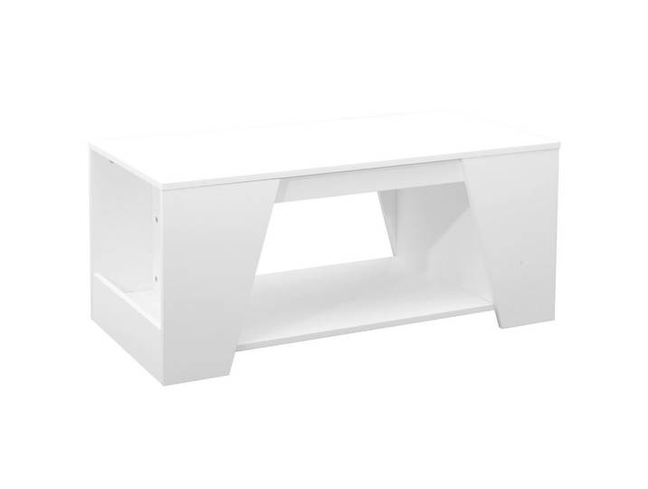 Mid.you Couchtisch, Weiß, Uni, rechteckig, 50x45x100 cm, Stauraum, offenes Fach, einfacher Aufbau, Wohnzimmer, Wohnzimmertische, Couchtische, Couchtische mit Stauraum