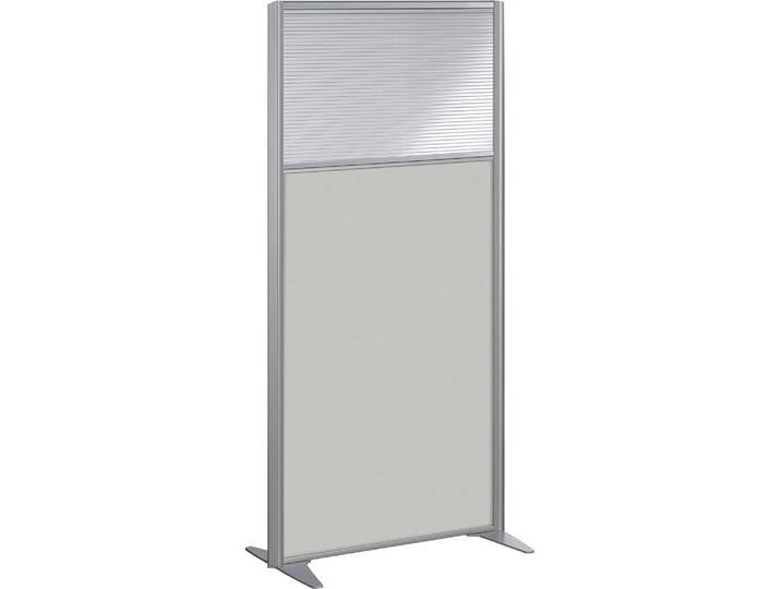 Cloison B-zen semi vitrée bois H 180 x P 81 cm - Gris pied fixe aluminium - Cloisons de séparation - Bruneau