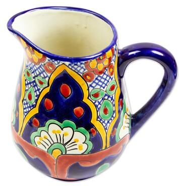 Novica Handmade Hidalgo Fiesta Ceramic Pitcher