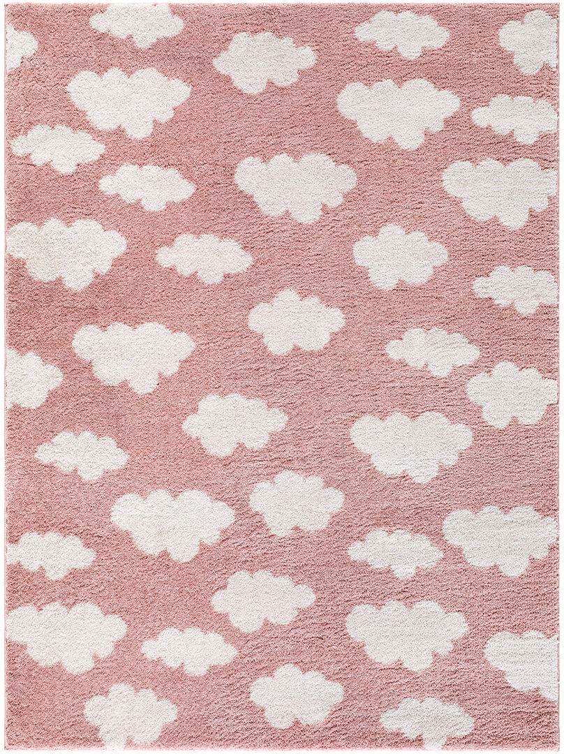 Norden Home Rectangle Moroccan Washable Area Rug Rose/Ivory Rectangle 200 x 275 cm