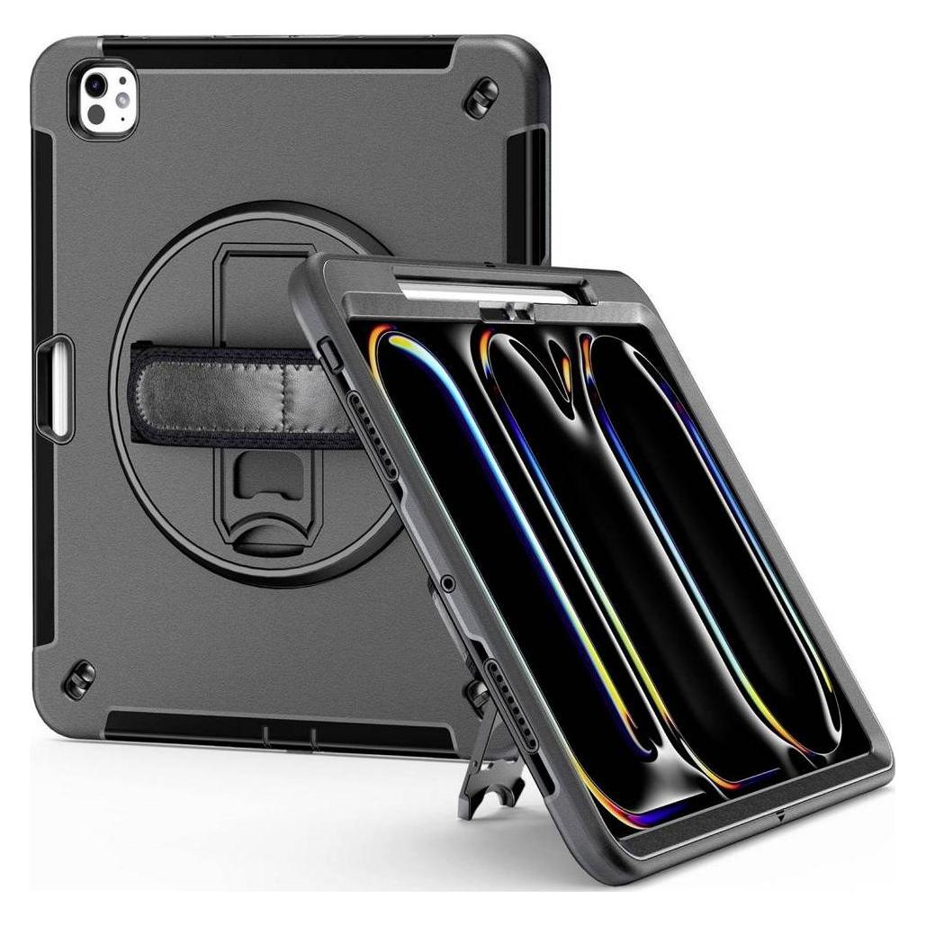 JT Berlin Rugged Kickstand & Handstrap Case| Apple iPad Pro 13 2024| schwarz| bulk| (30016) (Apple iPad Pro 13 2024, Apple iPad Pro 13 2025) (30016)