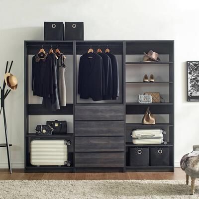 Klair Living "Prosper Freestanding Walk in Wood Closet System - 83"" H x 94.2"" W x 15.7"" D"