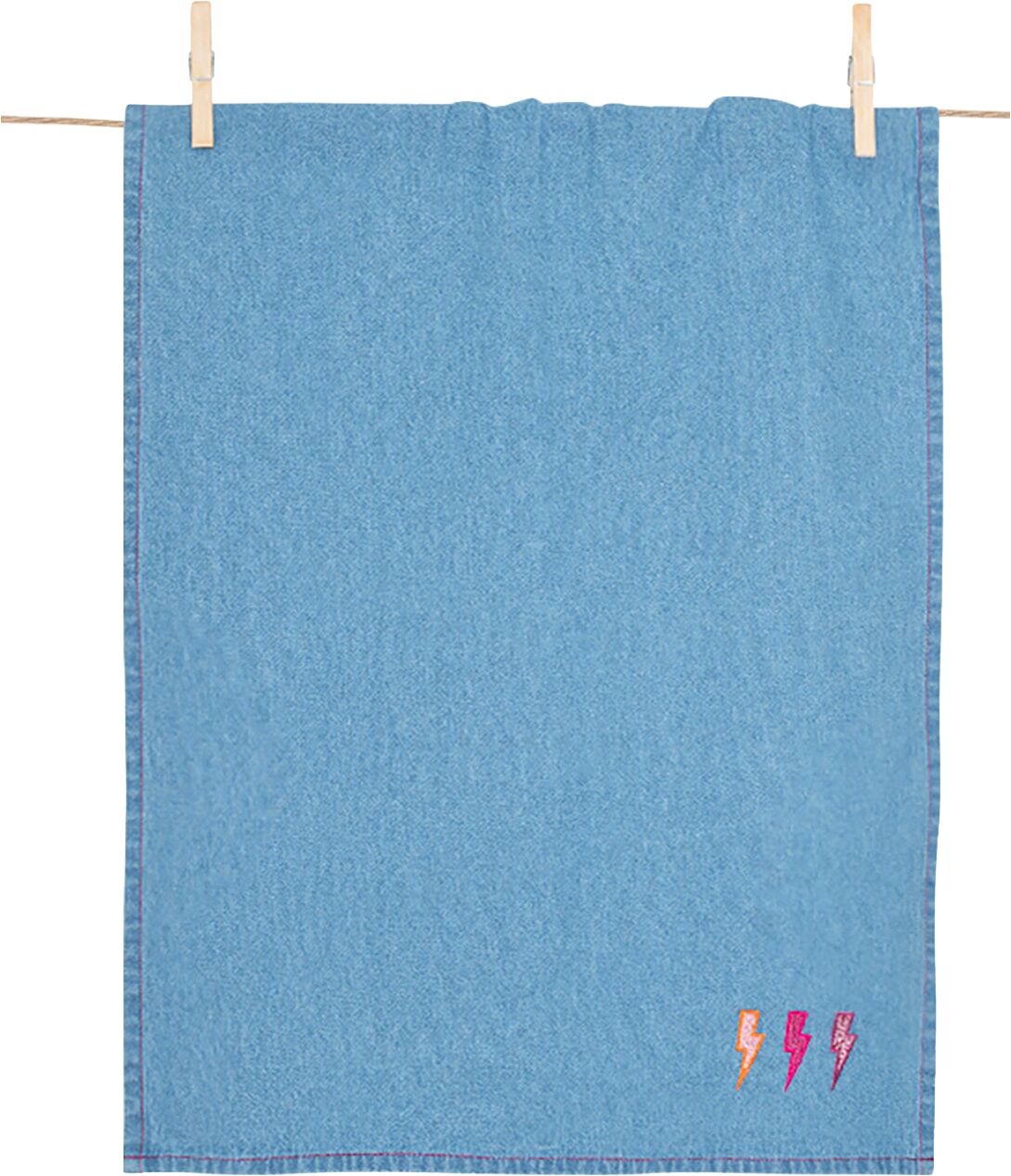 Geschirrtuch PAD "SPIRIT", blau (wild), 1, Baumwolle, Geschirrtücher, Geschirrtuch, Angesagter Denim-Look, markante PAD-typische Stickerei