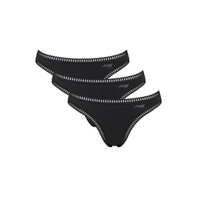 String SLOGGI "String GO Crush String C3P 3er Pack", Damen, Gr. S, schwarz, Obermaterial: 95% Baumwolle CO. 5% Elasthan EL., Unterhosen String
