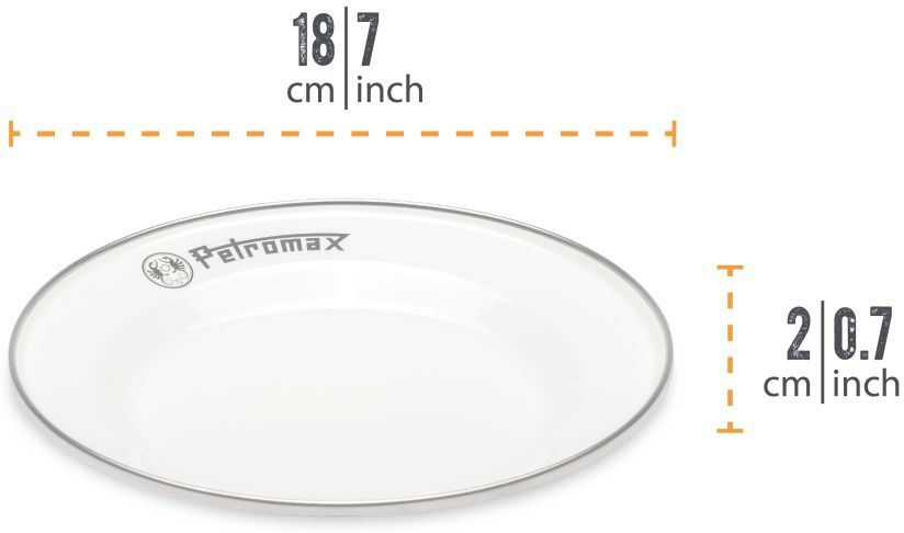 Petromax Teller Emaille 2er Set 18 cm weiss